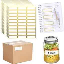 Gold Metallic Name Labels 210 Pcs Self Adhesive Labels Tag Stickers Multi Purpose Adhesive Writable Stickers with Gold Border for Office Home Kitchen School-picture-28