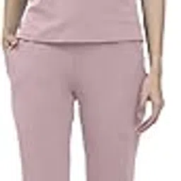 mf with square Women's Cotton Solid Tracksuit with Round Neck Half Sleeve Straight Length Regular Fit and Drawstring Closure Pant-picture-42