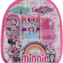 Li'l Diva Minnie Mouse Fashion Accessories Set Of 8pcs - 1 Comb, 1 Mirror, 4 Hair Bands, 2 Clips With 1 Bag for Girls 3 Years And Above-picture-45