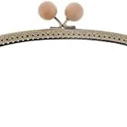Enakshi 24.5cm Metal Arch Frame Kiss Clasp Lock Bead Head DIY Purse Bag Light Grey-picture-17