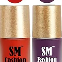 SM FASHION Nail Polishes, Orange Red-Purple Velvet Matte Nail Paint Combo Set of 2 Pcs 7ml each-picture-35