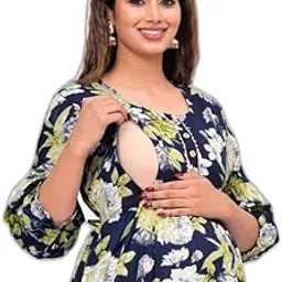Womens/Girls Printed Kurti/Maternity Gown/Feeding Kurta/Feeding Kurti/Kurti/Kurta|Style -510 Maternity Kurtas-picture-40