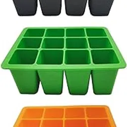CALANDIS 12 Cell Seedling Starting Tray Silicone for Garden Workers Black | 1 Growing Tray-image-80
