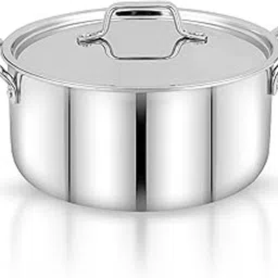 Pigeon TriSteel Triply 24 cm Casserole with Stainless Steel Lid, 6200ml Capacity, for Biryani|Pulao|Halwa|Curries| Induction & Gas Stove Compatible-picture-48