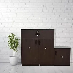 GRATUS Engineered Wood Shoe Rack, Cabinet, Storage, Rack, with Door, Lock, Drawer, for Books, Files, Storage (Flowery Wenga)-picture-33