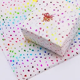 Eco Sarras Rainbow Flecked Gift Wrapping Paper 18 GSM Paper Sheet, 20x20 Inches Gift Packing Paper for Birthday, Occasion, Art & Crafts (30 Sheets)-picture-51