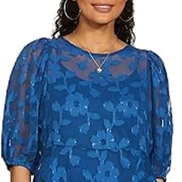 Women Textured Round Neck Casual Regular Fit Top-image-15