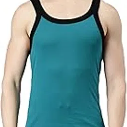 f a s o Men's Color Vest - Super Combed Cotton Stretch Fabric, Racerback Design, Contrast Binding, Sporty Look with Silver Foil Branding-picture-18