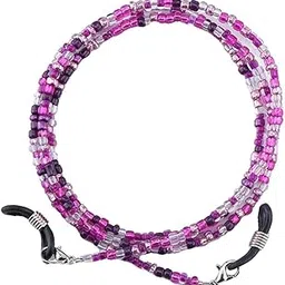 lyla Colorful Glass Eyeglass Sunglasses Holder Necklace Cord Chain Strap Purple-picture-58