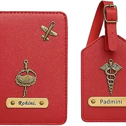 celed Celedhub Personalized Passport Cover & Luggage Tag Combo | Custom Name Travel Gift Set (Pale Red)-picture-14