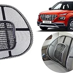 Auto Kite - Mesh Ventilation Car Seat Back Rest Cushion pad with Elastic Belt Support Black for - Venue-picture-16