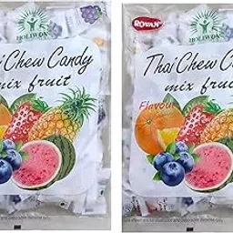 Rovan Holiwon Thai Chew Candy Mix Fruit Flavor Mixed Candy 300gm (Pack Of 2)-picture-11