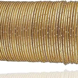 nmii Metal With Golden Polka Dots Bangles Set for Women and Girls | Plain Simple Metal Bangles - Set of 48-picture-50