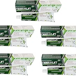Vrinda Neemklin Herbal - Neem & Tulsi Extract - Ayurvedic Toothpaste For Shiny & Healthy Teeth (Pack Of 5)-picture-56