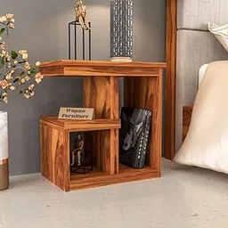 Wopno Furniture Sheesham Wood Bedside End Table for Bedroom | Solid Wood Nightstand Side Tables with Drawers Storage for Living Room Hotel | Rosewood Sofa Side Table (Honey E)-image-16