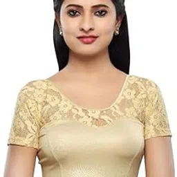 vamas Women's Shimmer Solid Short Sleeves Readymade Saree Blouse (A-23)-picture-34