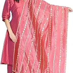 dupatta bazaar Women's Embroidered Silk Dupatta (DB2856_Rose Pink_Free)-picture-57