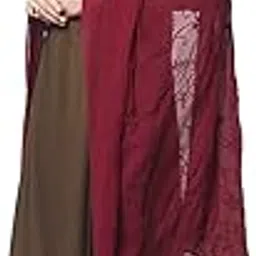 dupatta bazaar Women's Maroon Floral Embroidered Chiffon Dupatta-picture-51