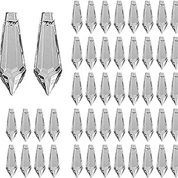 HDCRYSTALGIFTS 50pcs 38mm Clear Crystal Icicle Pendant Chandelier Prisms Drops Lamp Candle Holders Curtain DIY Parts-picture-28