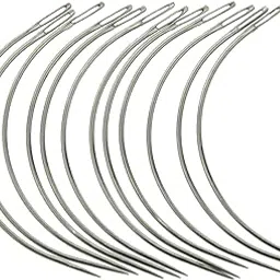 Bhavya Enterprises Stainless Steel Curved Mattress Upholstery Hair Weaving Needles, Pack of 10 Pieces-picture-19
