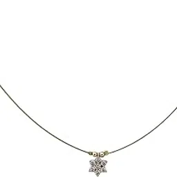 AD Star Pendant Necklace with Invisible Wire Chain, Gold-Tone 40 cm Short chain-picture-58