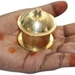 Brass Kumkum Box with Lid | Haldi Kumkum Holder Set | Sindoor Dani Box for Pooja & Return Gifts | Traditional Brass Gift Item, Kumkum Bharani for Pooja Accessories & Marriage Gifts-image-91