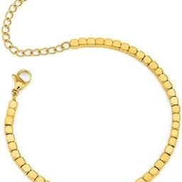 palmonas Gold Cube Chain Bracelet for Women - Gift for Girls & Women | Waterproof & Anti-Tarnish Bracelet-picture-32