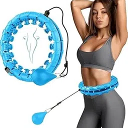 Clwone Smart Weighted Hula Hoop, 24 Detachable Knots, Auto-Spinning Ball, Adjustable Weight, Fitness Exercise Ring for Adults-image-15