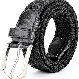 fusion star Belt Stretchable Woven Fabric for Men & Women, | Black | Fits on Upto 40 inches Waist Size, Hole Free Design-picture-11