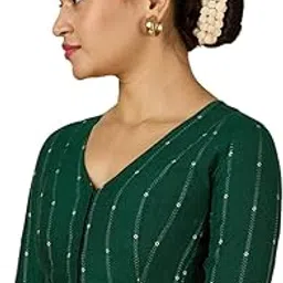 studio shringaar Women's Cool Handloom Cotton Side Stretchable (Smocked) Readymade Saree Blouse-picture-55