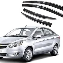 CAR MALL Door Side Window Visor Rain Guard Chrome line Unbreakable Felxible deftecfor 3mm Tape SAIL Sedan All Model yer Set of 4pc-picture-12