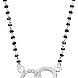 inari shines 925 Silver Double Ring Mangalsutra| Necklace with Black Bead chain| Gift for Women | With Certificate of Authenticity and 925 Stamp-picture-55