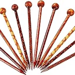 Trendy Works 12 Pieces Wooden Juda Sticks Hair Updo Sticks Hair Bun Styling Pins Hair Accessories for Women Girls-picture-26