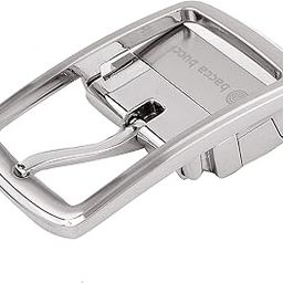 bacca bucci 35 MM Nickle Free Reversible Clamp Belt Buckle with Branding (Buckle only) -1028 Silver-picture-8