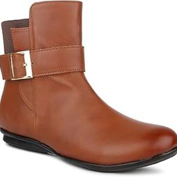 inc.5 Women Tan Mid-top Regular Flat Boots Clog-picture-42