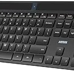 Arteck Solar Bluetooth Keyboard, Universal Multi-Device Full Size Wireless Keyboard for Windows iOS Android Computer Desktop PC Laptop Surface Tablet Smartphone Rechargeable Battery-picture-42