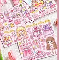Magnetic Princess Wardrobe Dress-Up Playset with 2 Magnetic Sticker Sheets, 3 Scene Boards & 2 Stands | DIY Fashion Doll Toy for Kids-picture-10
