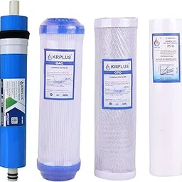 KRPLUS® RO Membrane 80 GPD + 10 Inch CTO + GAC + 5 Micron Spun Filter Candle for Undersink RO/Manual RO, 25 LPH RO Plant & Domestic Water Purifier (Pack of 4)-picture-31