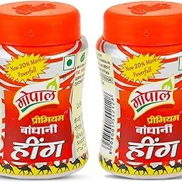 BABY BRAND Gopal Compounded Bandhani Hing Powder, 200g (2 x 100g) | Asafoetida in Bandhani Style Commonly Used in Indian Cooking for Tadka, Curries, Lentils, and Traditional Dishes | Suitable for Home and Kitchen Use image 1