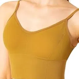 Womens Sports Bra Yoga Running Workout Round Neck Crop Top Built in Bra Gym Activewear Bra Free Size (28 Till 32)-picture-11