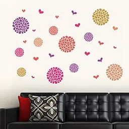 Decals Design 'Flower Pattern Motifs' Wall Sticker (PVC Vinyl, 60 cm x 90 cm, Multicolour)-picture-20
