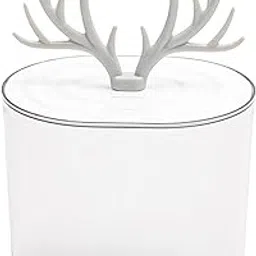 MERISHOPP Cotton Swabs Holder with Lid Plastic for Cotton Round Pads Bathroom Balcony Grey-picture-20