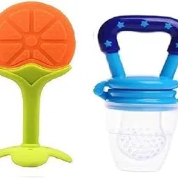 Cuckoos Silicone Fruit Shape Teether for Baby 6-12 Months| Baby Teether 3-6 Months Babies| Teether Teether for 6 to 12 Months Baby Bpa Free Combo Pack of 2-image-34