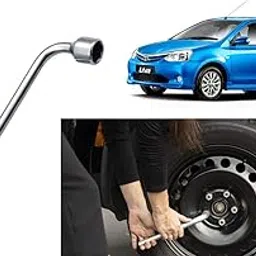 Auto Kite - 19mm Metal L-Shaped Car Wheel Nut Spanner Wrench for etios Liva-picture-30
