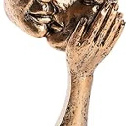 CALANDIS Abstract Face Sculpture Kissing Statue Modern for Festival Farmhouse Bedroom Brass Colored | Figurines-image-2