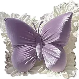 TRENDIVIBE Butterfly Shaped Pillow Crafts Sofa Throw Cushion for Indoor Couch Auto Seat Violet-image-11