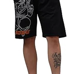 free authority Official Dragon Ball Z: Goku Anime Printed Black Regular Fit Shorts for Men-picture-51