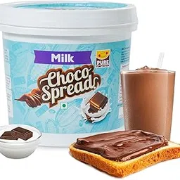 Pure Temptation Chocolate Spread with Cocoa (1Kg) | Milk Chocolate Cream For Bread, Smoothies, Fudge, Cakes, Choco Shakes, Sandwich, Roti and Fruits | 100% Vegetarian, Protein-Rich Pack of 1 image 1