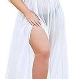sun-rose fashions V Neck Bathing Suit Swimwear Bikini Coverup Long Slit Kaftan| Beachwear | One Size fits all-picture-16