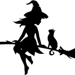 Metal Witch Silhouette Decor Wall Hanging Decor for Backyard Fence Courtyard 25x20.5cm-image-0